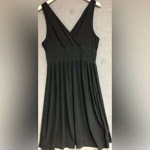 Maurices XL black dress with cross bodice elastic rushing at waist